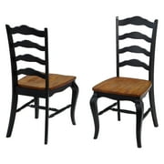 Homestyles French Countryside Black Wood Dining Chair Pair