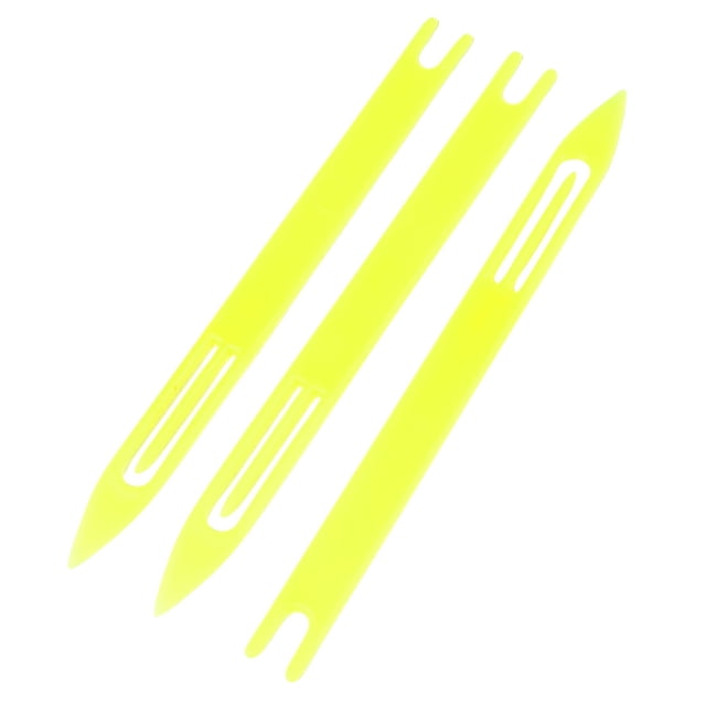 Unique Bargains New 3 Pcs Yellow Plastic Fishing Web Net Repair mending Needle Shuttle Bobbin 7#