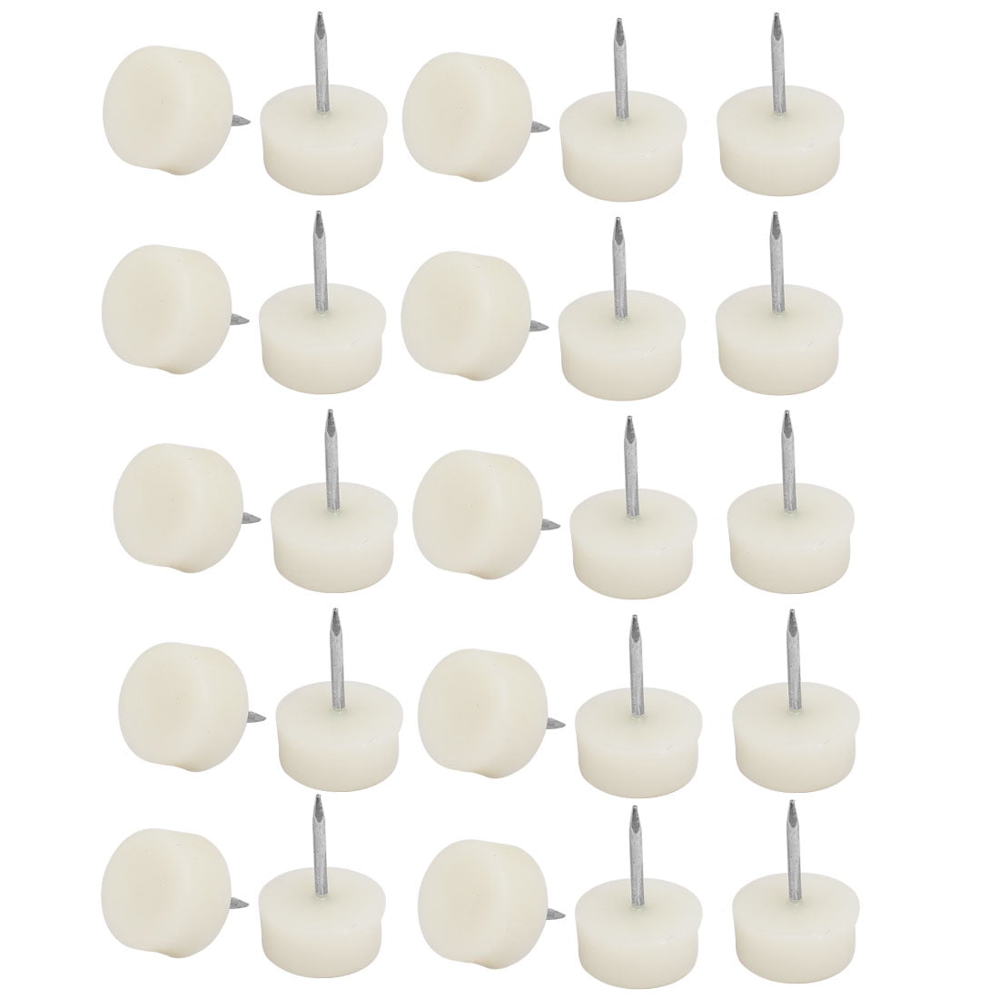 Furniture Legs Feet Plastic Nail-on Slider Tack Glides Protector 22mm Dia 20pcs