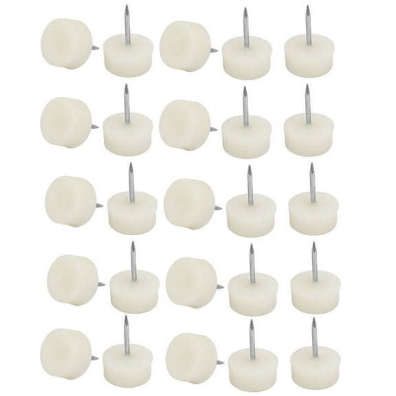 Furniture Legs Feet Plastic Nail-on Slider Tack Glides Protector 22mm Dia 20Pcs