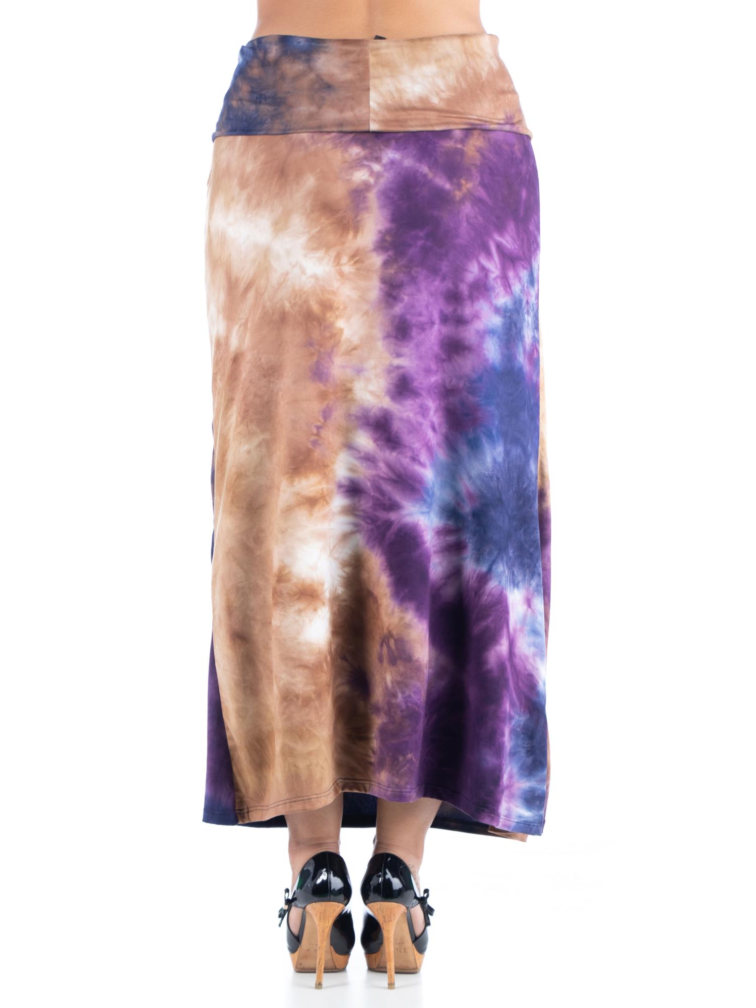 24seven Comfort Apparel Plus Size Comfortable Foldover Maxi Skirt
