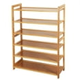thumbnail image 4 of Tcbosik 6-Tier Bamboo Shoe Organizer in Natural Finish, Slim Narrow Shoe Rack for Small Spaces, Entryway & Bedroom – 26.77"L x 9.84"W x 35.43"H, 4 of 6
