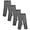 Gray, variant on Boys Husky Fit Straight Flat Front Adjustable Waist School Uniform Pants - 4 Pack