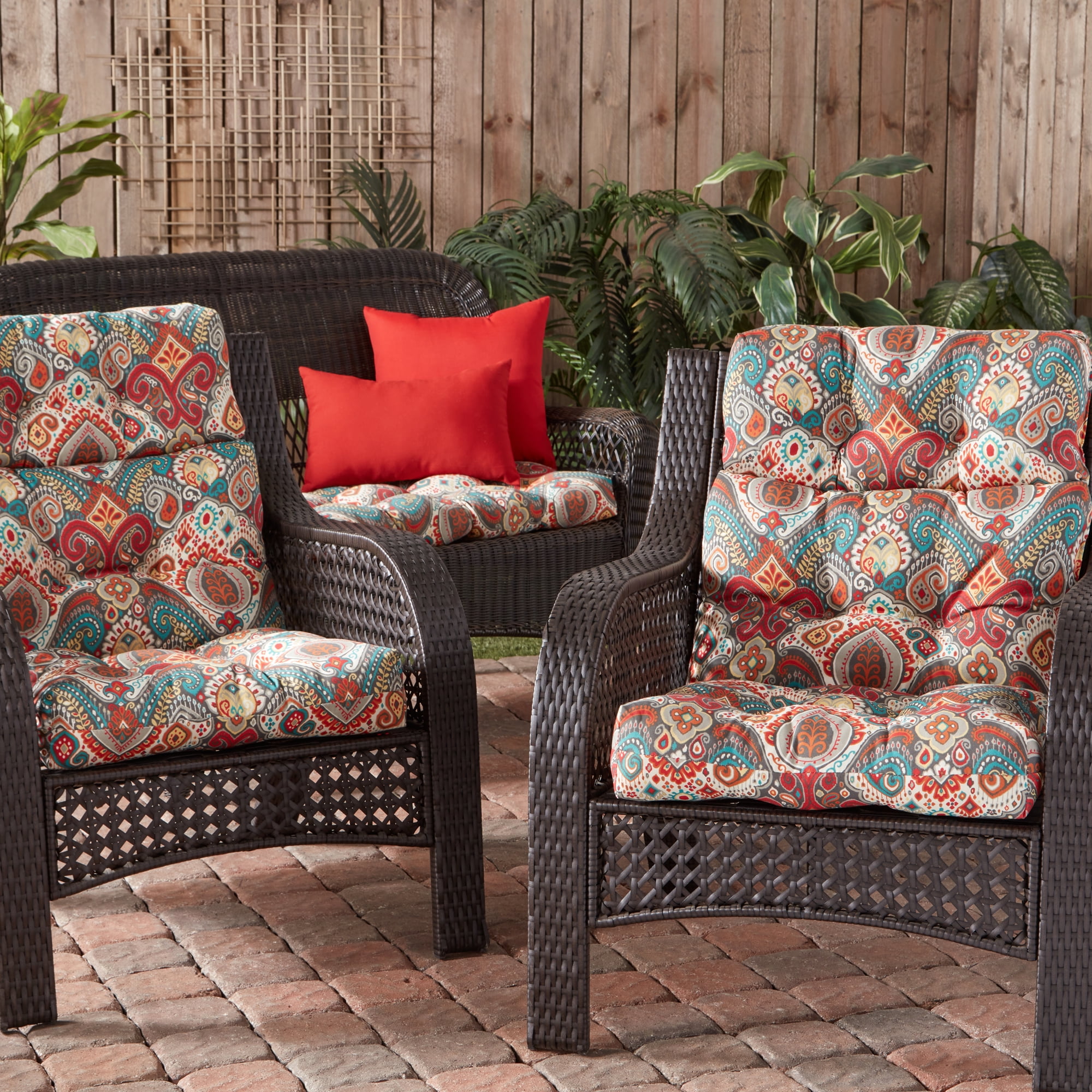 Greendale Home Fashions Outdoor 44'' x 22'' High Back Chair Cushion, Asbury Park