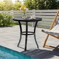 thumbnail image 2 of Ktaxon Round Metal Side Table 20" Outdoor End Table 3-Leg Patio Coffee Table for Indoor Outdoor Garden, Black, 2 of 8