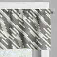 thumbnail image 5 of Ambesonne Abstract Valance & Curtain, Modern Squares Stripes, 55"x30", Cream Pale Grey Black, 5 of 6