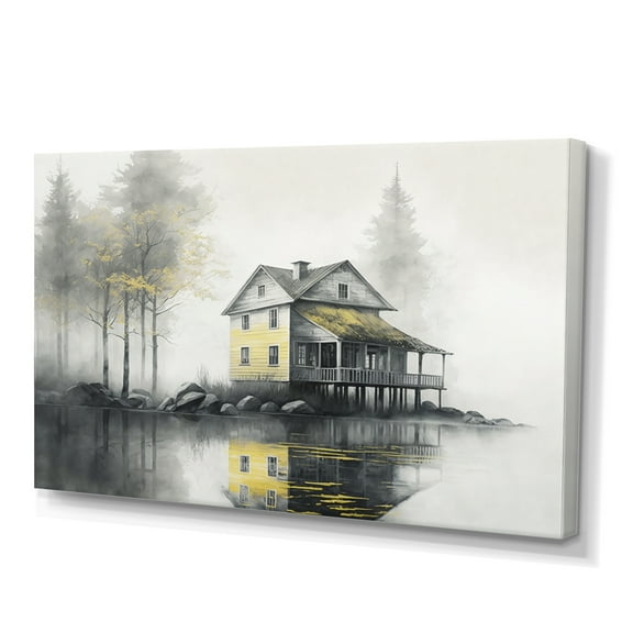 Designart Cottage By The Lake III Canvas Wall Art