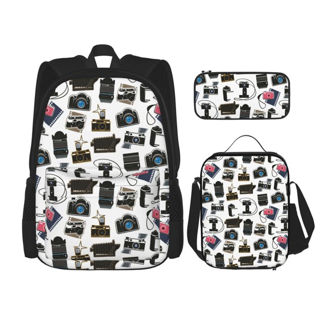 Balery Cool Camera Mochila Escolar 3 en 1 para Niños - Mochila Resistente con Lonchera Térmica y Estuche - Mochila Escolar para Niños y Niñas