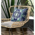 thumbnail image 3 of Pastel Floral Squares Indoor/Outdoor Fabric Pillow in Evening Blue Green 28x28, 3 of 3