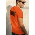 thumbnail image 3 of Men's Staff Short Sleeve T-Shirt BB, Chest Print, Orange-Black, 2X-Large, 3 of 4