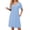 Light Blue, variant on Zipper Robes for Women Short Sleeve Bathrobes Lace Lightweight House Coat Soft Zip Up Nightgowns with Pockets