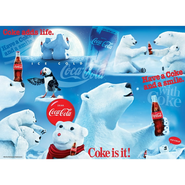 pudgalaya 　Coca-Cola キャラクターイラスト 3枚セット MasterPieces 1000 Piece Puzzle - Coca-Cola Polar Bears - 19.25