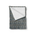 thumbnail image 2 of Antique Oriental Soft Flannel Fleece Throw Blanket, Rhythmic Inspired Grunge Flowers Illustration, Cozy Plush for Indoor and Outdoor Use, 50" x 60", Pale Sky Blue Pale Sepia, by Ambesonne, 2 of 5