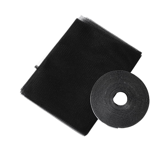 Cateissary Herramienta de red antimoscas para puerta de casa con malla para ventana con cinta adhesiva Decoración del hogar negro 1 szt.