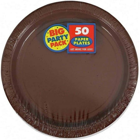 - Chocolate Brown Big Party Pack Dessert Plates, Pack of 50