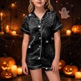 thumbnail image 2 of OJSFQUFP Girls Shorts Set Toddler Short Sleeve Print Shirts Tops Pants Outfits Button, 2 of 6