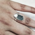 thumbnail image 4 of Natural Blue Apatite Ring, Rough Apatite Ring, Healing Birthstone, V Crown Band Ring, 925 Sterling Silver, Womens Ring, Christmas, Thanksgiving, Handmade, Statement Jewelry, Rough Gemstone Jewelry, 4 of 5