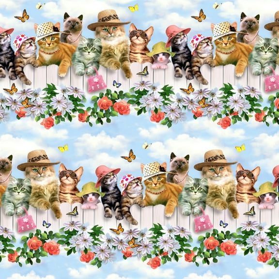 Cats in Hats Club Pattern Premium Roll Gift Wrap Wrapping Paper