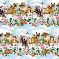 Cats in Hats Club Pattern Premium Roll Gift Wrap Wrapping Paper