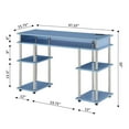 thumbnail image 4 of Adult, Designs2Go No Tools 30 in. Tall Student Desk with Charging Station and Shelves, Blue, 4 of 6