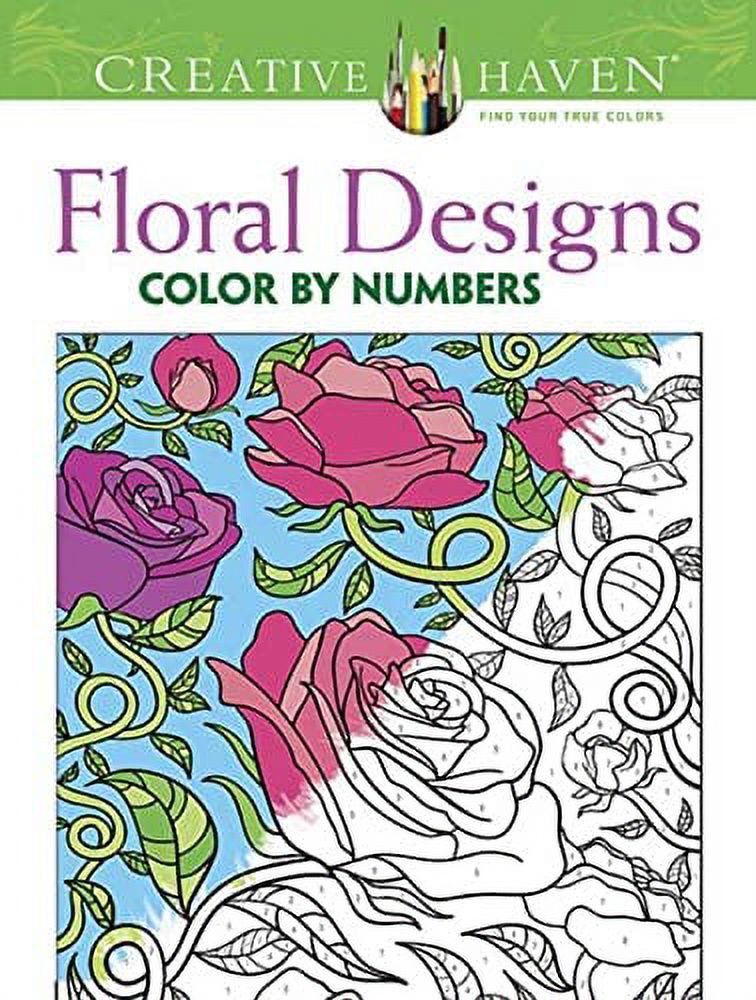 Adult Coloring Books: Flowers & Plants: Creative Haven Floral Design Color  by Number Coloring Book (Paperback) 