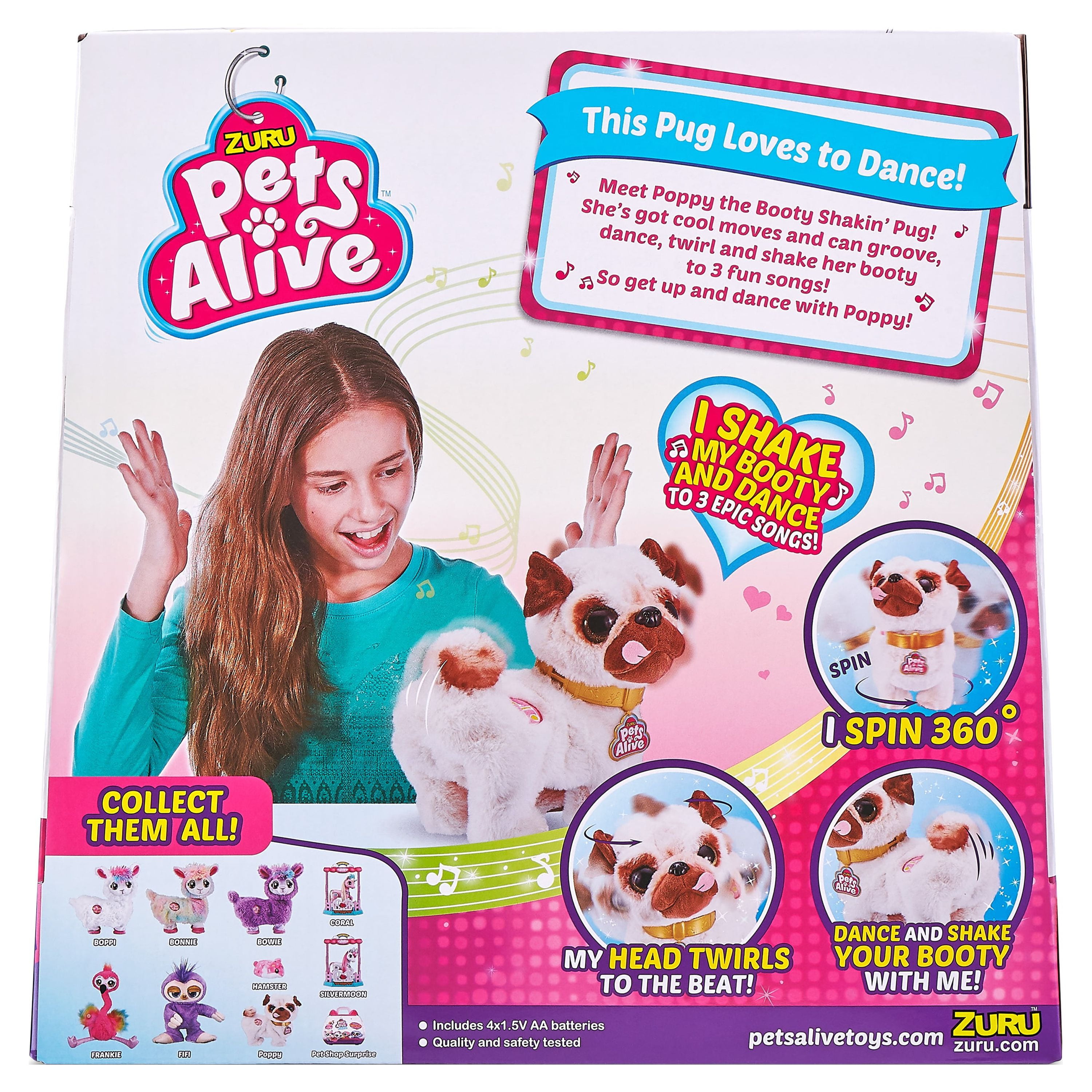 Pets Alive Poppy the Booty Shakin’ Pug – Interactive Dancing Plush Puppy by ZURU