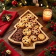 thumbnail image 5 of Christmas Wooden Snack Tray, Single Layer Christmas Tree Shaped Charcuterie Board, Natural Wood Serving Platter, Festive Multi Compartment Tray For Cookies, Candy, Tabletop Decor For Christmas Party, 5 of 6