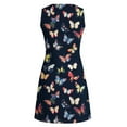 thumbnail image 6 of SELONE Nightgown for Women Sleeveless Crew Neck Midi Dresses Wide Strap Casual Dress with Pockets Printed Sundress M, 6 of 7
