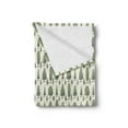 thumbnail image 2 of Woodland Soft Flannel Fleece Blanket, Repeating Pattern of Green Tones Forest Trees Pastel Simplistic Print, Cozy Plush for Indoor and Outdoor Use, 60" x 80", Pale Reseda Green Ivory, by Ambesonne, 2 of 5