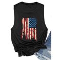 thumbnail image 5 of LAZYCHILD American Flag Tank Tops Women Patriotic Shirt USA Flag Stars Stripes Print Sleeveless 4th of July Tee, 5 of 7