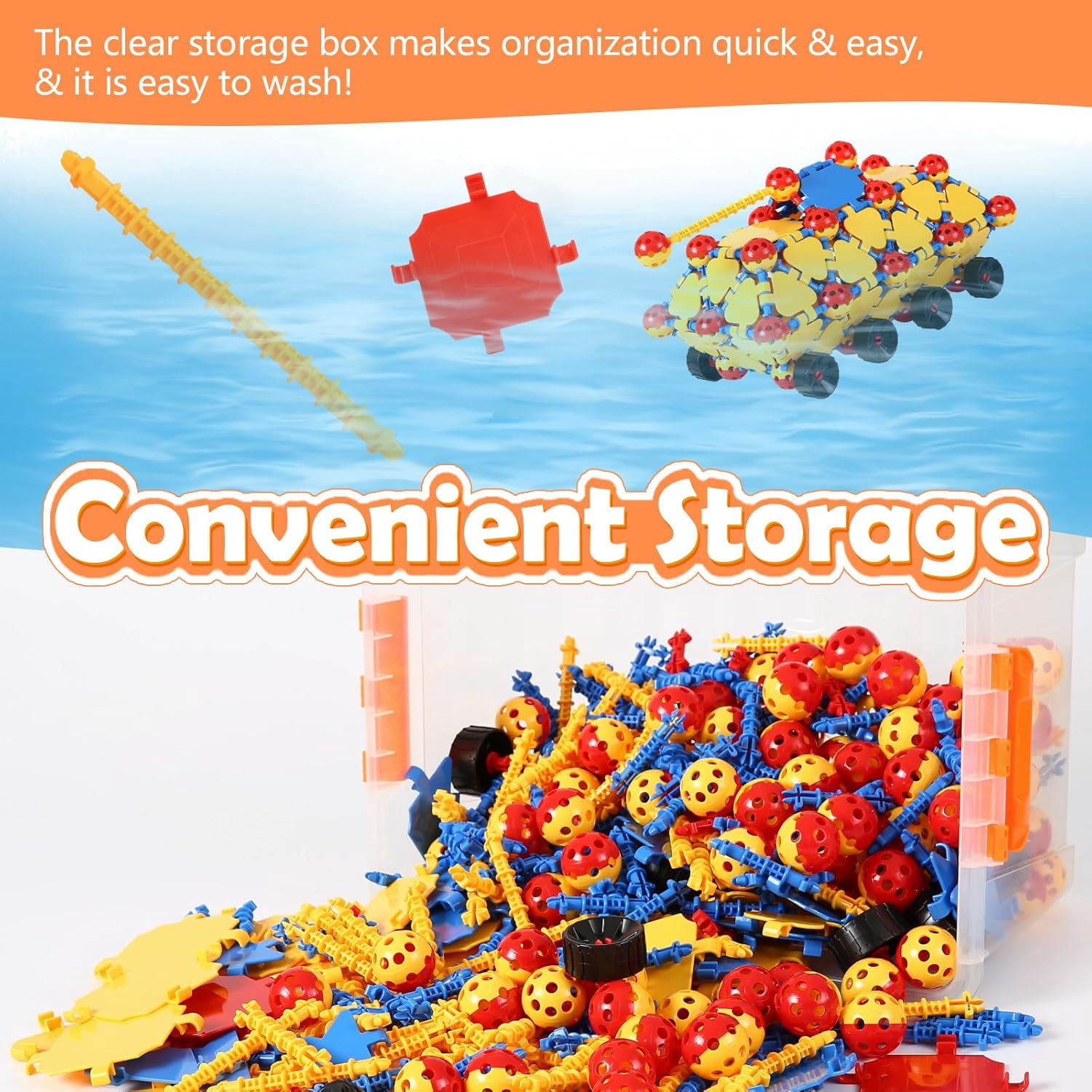 STEM Toys Building Blocks Set, 160 Pieces Construction Building Sets, Preschool Toys for Ages 3+Kids, Creative Inspirational Fun Educational Toys, Blocks Game Kit for Boys and Girls