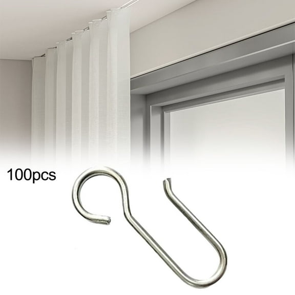 Stainless Steel Curtain Hooks - 100pcs for Stylish Home Décor!