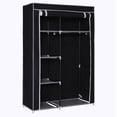 thumbnail image 3 of GoDecor 64" Portable Closet Storage Organizer Clothes Wardrobe Shoe Rack Shelves Black, 3 of 5
