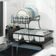 thumbnail image 3 of axGear Dish Rack Sink Rack Drain Strainer Basket 2-Tier Drying Kitchen Over the Sink, 3 of 7