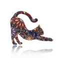 thumbnail image 2 of Broches de dibujos animados Gato estampado floral Acrílico Sonducket Estilo vintage, 2 of 6