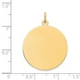 thumbnail image 2 of 14k Yellow Gold Solid Polished Plain .035 Gauge Circular Engraveable Disc Charm 28x24mm Wide Pendant Necklace for Women, 2 of 2