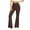 Coffee, variant on Fewfanhot Women Crossover V Waist Flared Yoga Pants, High Waist Butt Lifting 4 Way Stretch Full Length Bootcut Workout Trousers