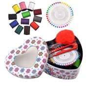 eZthings Heart Sewing Pin Accessories Variety Set for Arts and Crafts (Love Sewing Kit)
