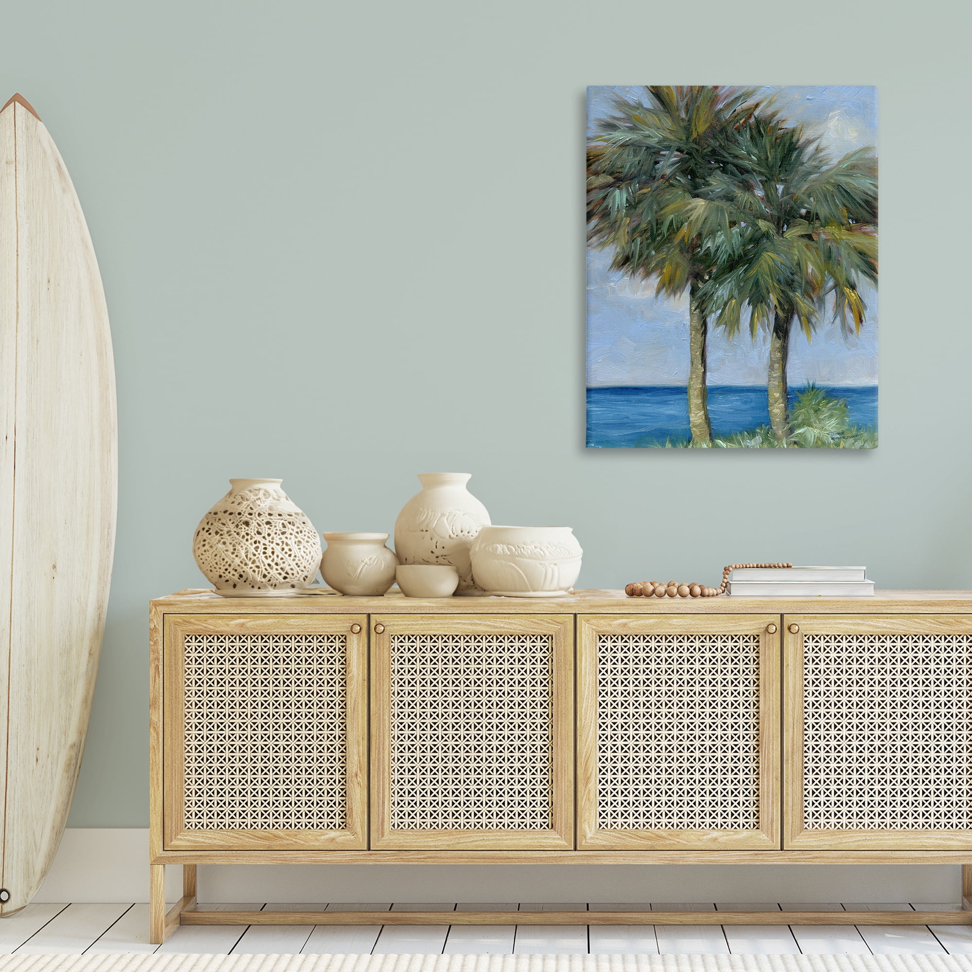 Stupell Industries Full Brushed Palms Landscape Painting Gallery Wrapped Canvas Art Print Wall Art, 30 x 40