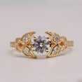 thumbnail image 3 of Bluebelljewels Round Cut Cubic Zirconia 14K Yellow Gold Finish Wedding Bridal Ring Set, 3 of 4