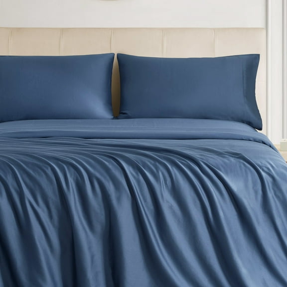 The Sheet Lab Cloud Embrace Sheet Sets, 4-Piece Queen, Denim Navy