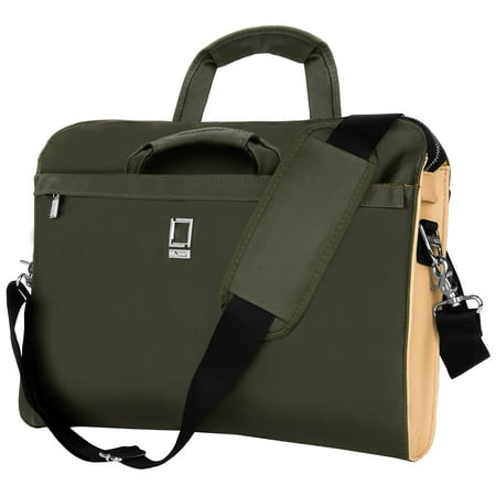 UPC: 0609465948935 | Lencca Messenger Bag Notebook Case fits 13.3 Inch Laptop Forest Green (PT_LENLEA121_13)