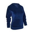 thumbnail image 2 of Women's Hoodies Pullover Cozy Oversized Pockets Hooded Sweatshirt Athletic Velour Hoodies Sweat suit Sweatshirt Tops,Plus Size S-2XL/Blue,Black, 2 of 8