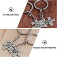 thumbnail image 4 of Raindrops Silver Metal Jigsaw Keychains with Lovely Letter Design for Bag Decoration and Car Keys, 4 of 7