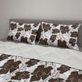 thumbnail image 2 of Leaves Comforter & Sham Bedding Set, Continuous Symmetric and Detailed Leaves with Curly Leafstalk Patterns Graphic, 3 pcs Duvet Set Microfiber Filling Quilt, 5 Sizes, Brown and White, by Ambesonne, 2 of 4
