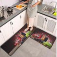 thumbnail image 2 of 3D Red Wine Kitchen Rugs Set of 2, Microfiber, Durable Running Rugs Washable Mat Decoration Floor Mats 17" x 47" + 17" x 23" (Glass), 2 of 5