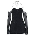 thumbnail image 5 of Mifsaly Long Sleeve Sequin Dress Women 2026 Off Shoulder Mini Cocktail Dresses Sparkly Bodycon Holiday Evening Party Gowns Going Out Club Fashion Clothes XS, 5 of 6