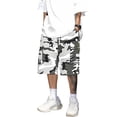 thumbnail image 3 of Men's Camo Cargo Shorts with Multi-Pockets - Loose Fit Drawstring Walking Shorts - Mid-Length Casual Work Shorts for Summer Outdoor & Hiking Gray XXL, 3 of 7