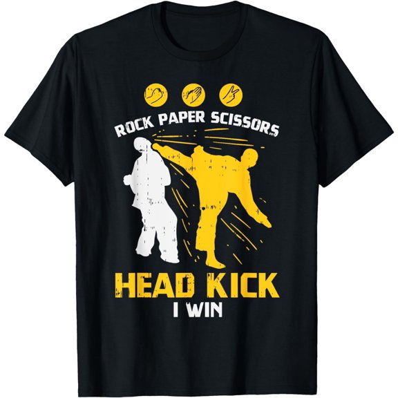 Rock Paper Scissors Headkick Win Funny Taekwondo Karate, Gift T-Shirt mens t tehirt men，black，women，misfits，journey ，boys
