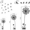 thumbnail image 5 of style3 Calcomanías de pared de diente de león, flores voladoras, mariposas, pegatinas de pared, arte de pared de diente de león, decoración para sala de estar y dormitorio (negro), 5 of 5